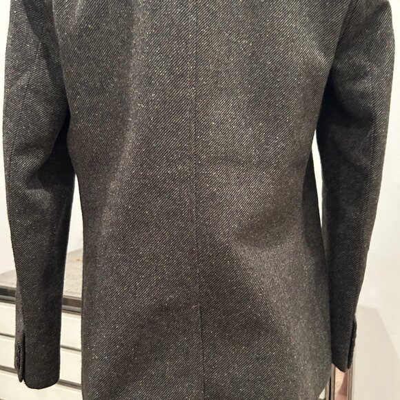 Banana Republic Tweed Fleck Wool Silk Olive Green Blazer - Picture 5 of 5